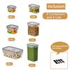 Food Storage Containers 6Pcs-1Set PP Plastic Airtight Grain Storage Box Kitchen Organizer Pantry Dry Food Rice Flour