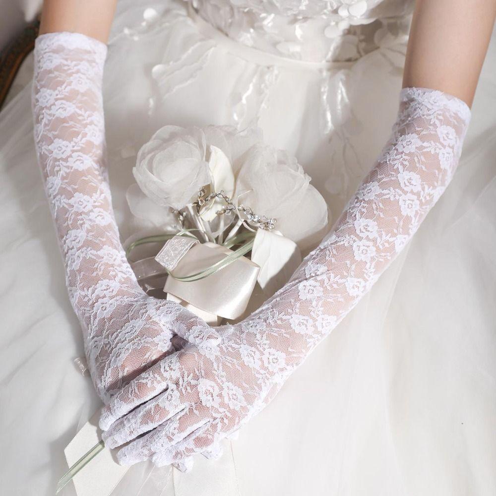 Elegant Bridal Gloves Long Lace Gloves Vintage Wedding Mittens  Wedding Ceremony
