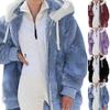 Womens Solid Color Long Sleeve Hoodie Coat Winter Warm Plush Fleece Zip Jacket Outerwear