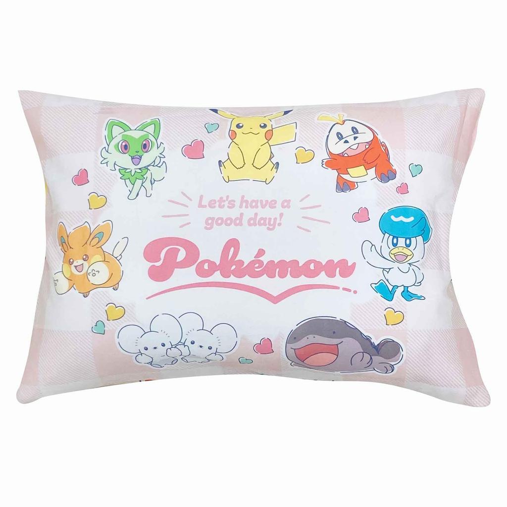 MORIPiLO Pokemon Pikachu Heart Cotton Includes Plush Character Pillow by Morishita Children's Pillow, Low-Profile, Design, Pink, Approx. 28x39cm,