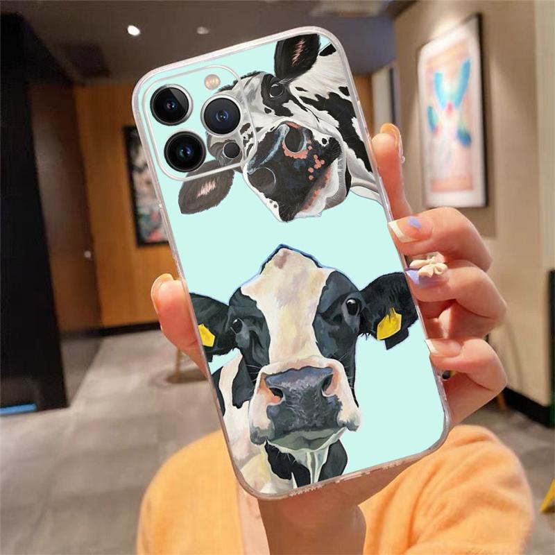 Cute Cow Phone Case For iphone 17 Pro Max Air 16 15 14 13 Pro Max 15 16 Pro 15Plus