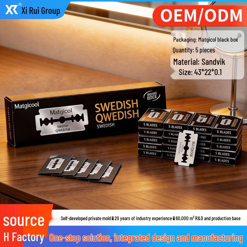 Xi Rui Stainless Steel Double-Sided Men s Razor Blades - Sharp, Durable, Old-Fashioned Design