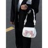 2025 new fashion versatile sweet girl heart saddle bag women's messenger bag pleated cloud bag bow bag