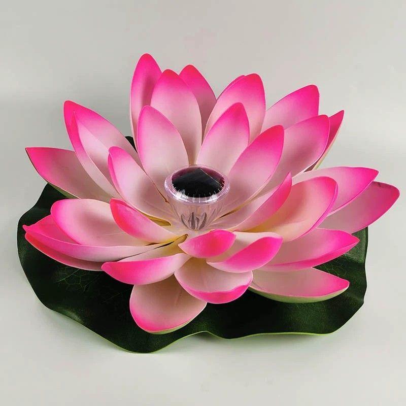 Zewnętrzne Wodoodporne Pływające Lampy Stawowe Solarne Lampy Lotosu Solarne Lampy Ogrodowe Dziedziniec Willi Lampki Lotosu do Składania Życzeń