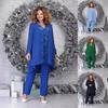 New Plus Size Women 3 Pieces Patchwork Embroidery Evening Dress Set Slim Fit Cocktail Party Formal Occasion