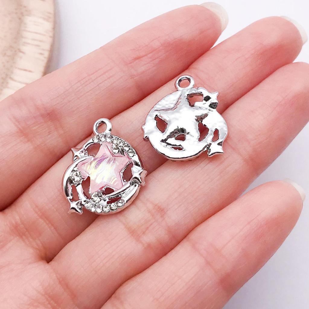 Star Moon Light Diamond Pendant Charm for DIY Jewelry Accessories