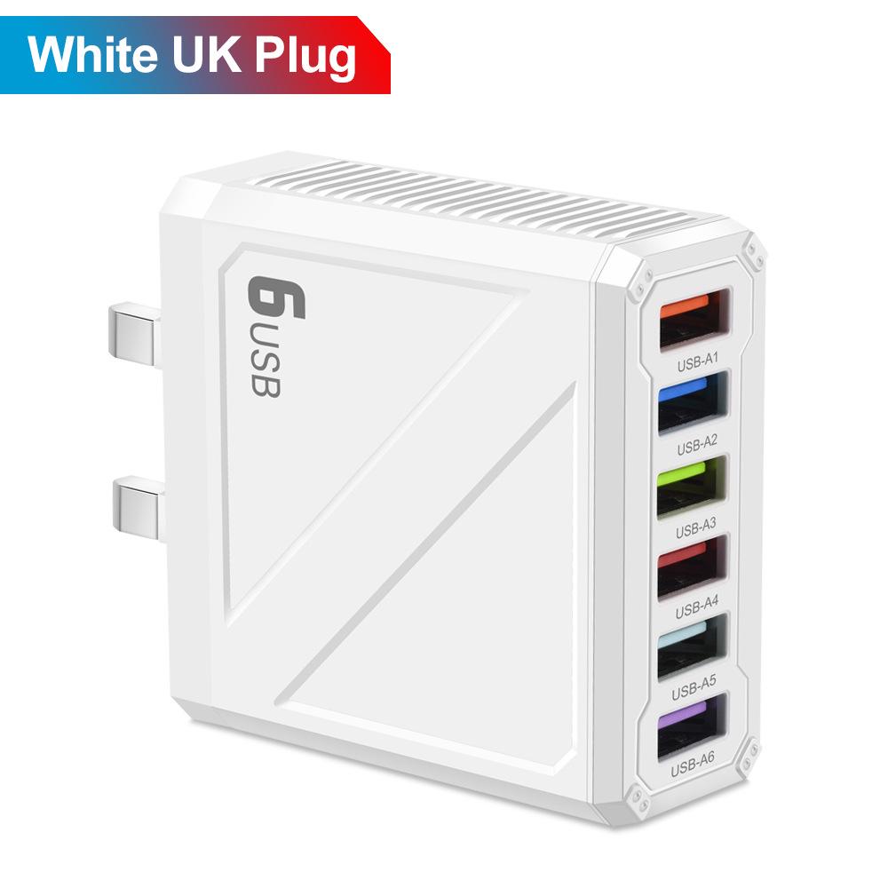 

6-портовое USB-зарядное устройство 3,1 А с адаптерами для розеток США, ЕС, Великобритании, Кореи