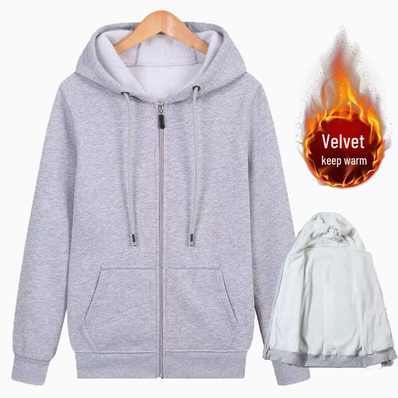 2025 Warm Fleece Hooded Zipper Cardigan - Korean Style Loose Fit for Couples