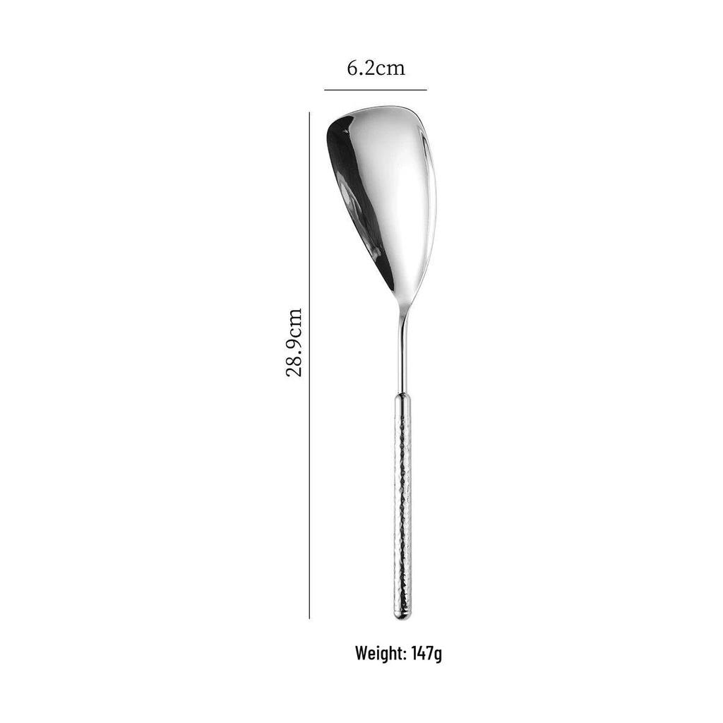 Round Diamond Cutlery Set: 304 Stainless Steel Steak Knife, Fork, Spoon, Spatula, Ladle, Slotted Spoon, Frying Spatula.