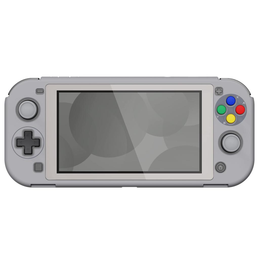 EXtremeRate PlayVital Switch Lite Schutzhülle Harte Schale für Switch Enthält Schutzglas Daumenstick-Griff und Tastenkappen SNES Classic