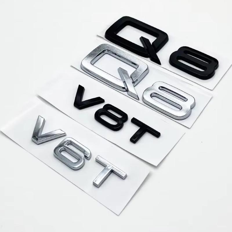 3D ABS  Numbers Emblem For  Audi Q8 SQ8 45TFSI 55TFSI Quattro Sline V6T V8T Car Front Side Trunk Badge Nameplate Logo Sticker