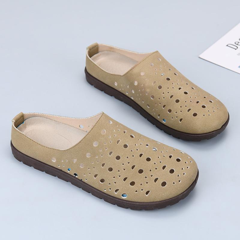 Summer new women's shoes bag head Boken cool slippers comfortable hollow soft sole one pedal slippers women wear