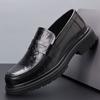 New Men's First-layer Cowhide Casual Leather Shoes Big Head Thick Sole Leather Business Dress Men's Shoes Breathable Single Shoes Men's