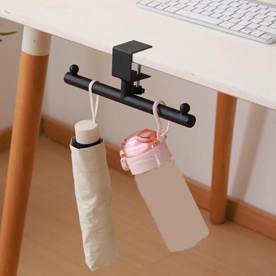 Desk Mount Hook Backpack Hanger Strong Load-bearing Simple Installation Adjustable Clamp-on Under-Desk Hanger Hook
