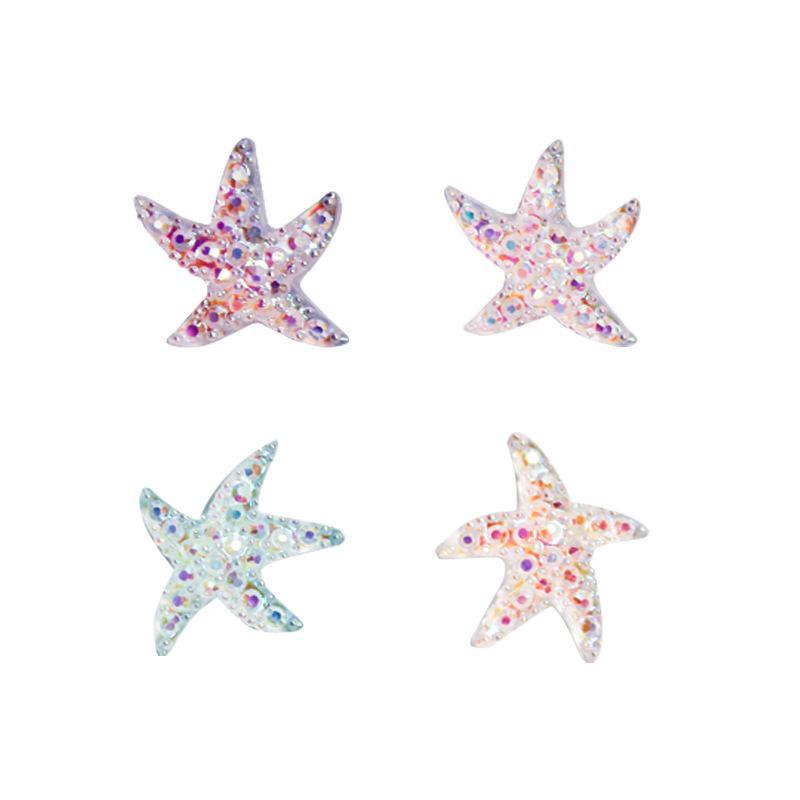 100ks Mini Starfish Pryskyřice figurky Řemeslné výrobky Flatback Cabošon Nástroj na výrobu šperků Příslušenství pro dívky
