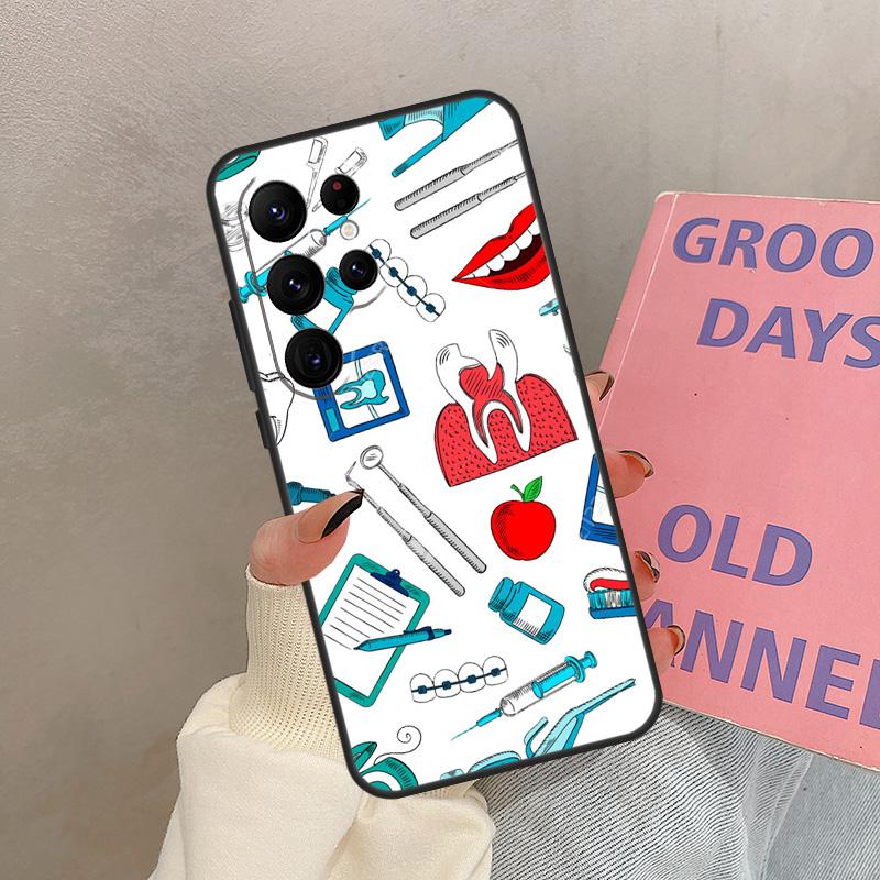 Dentist Tooth Dental Hygienist Case For Samsung Galaxy S25 Ultra S20 S21 S22 S23 S24 Ultra S9 S10 Plus S25 FE Cover Coque