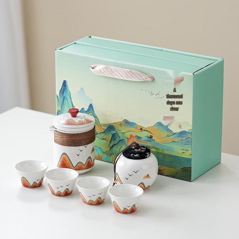 Traditional Chinese Mountains & Rivers Kung Fu Tea Set
