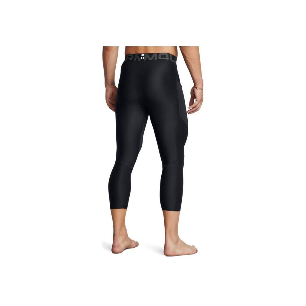 Under Armour HeatGear Vanish Letter Wszechstronne Dopasowane Legginsy Treningowe Fitness Trzy Czwarte Męskie Legginsy Czarne 1361588-002