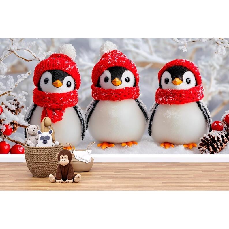 Winter penguins tapestry 75x100 чёрный