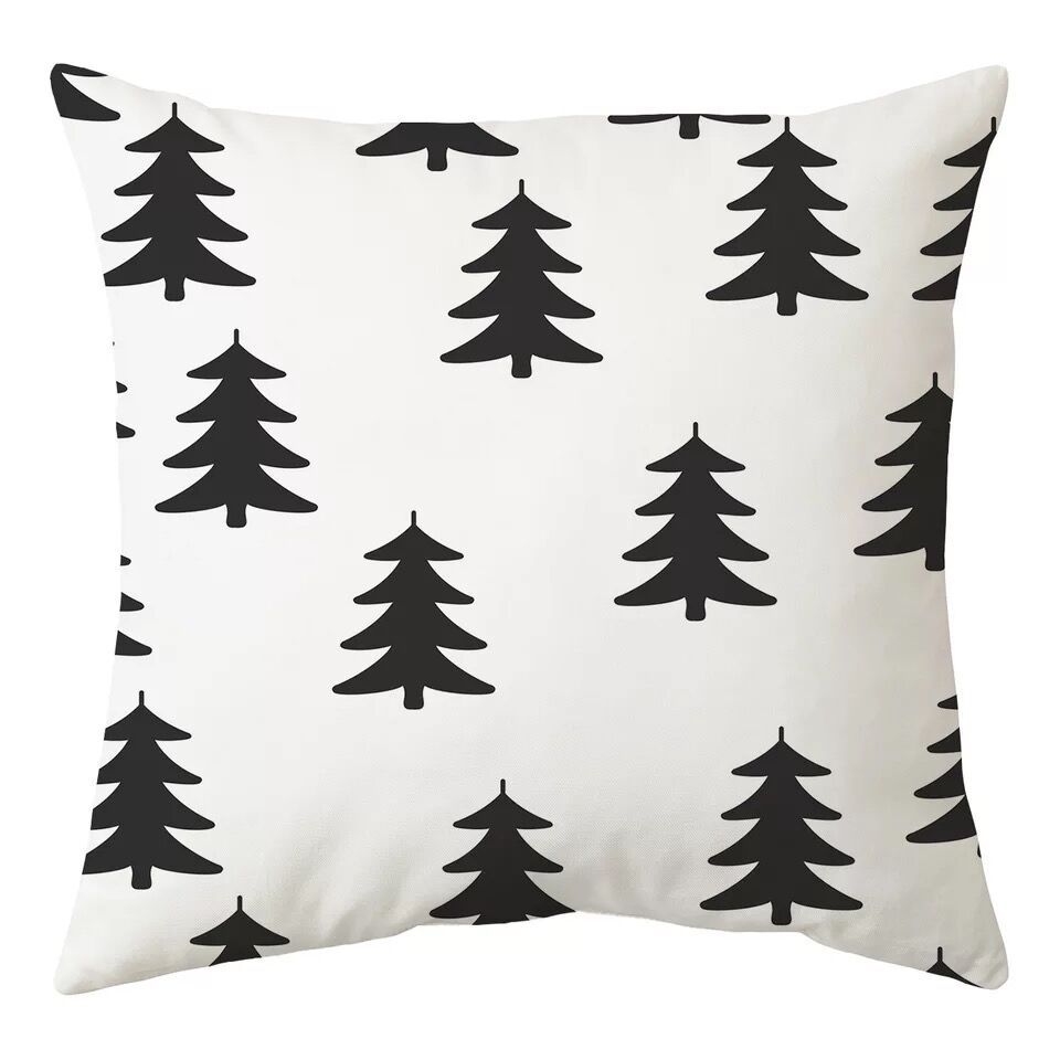 Nordic Black and White Simple Style Geometric Abstract Pillow Case Peach Leather Fleece Home Sofa Pillow Quilt Cushion