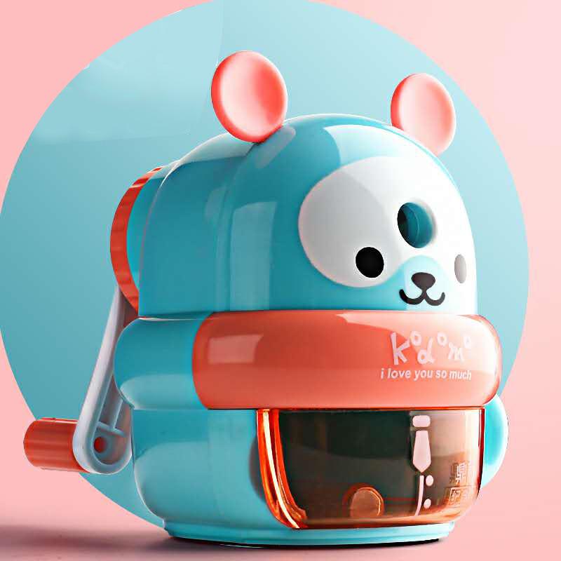 Creative Adjustable Thickness Cartoon Hand-Crank Lead Pencil Sharpener, Bite-Proof for Children.