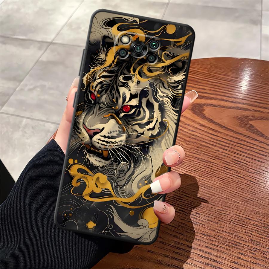 Case for Xiaomi Poco F8 X3 X4 X5 X7 Pro C75 C50 C61 M3 M4 M7 Pro C71 F3 F1 M5 Funda Phone Cover Cool Tiger Lion