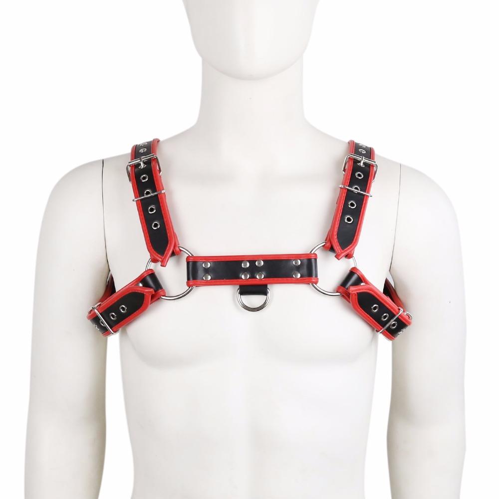 PU Leather Male Chest Harness Bondage Slave Fetish Restraints Straps Belts Sex Products Adult Toys Club Costumes Props For
