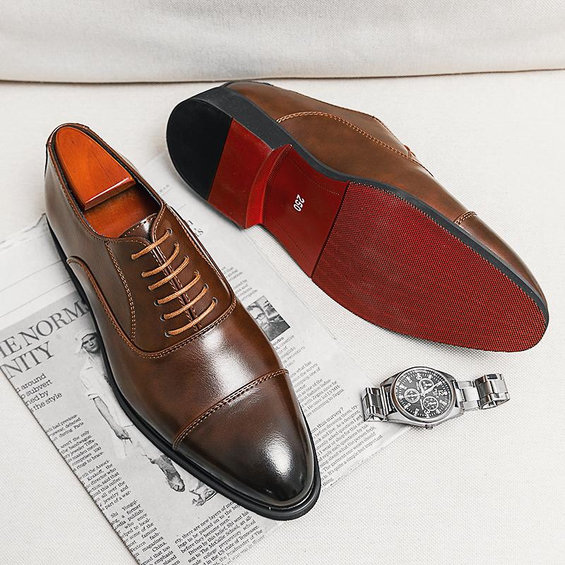 Fashion Red Sole Men Shoes Black Brown Oxfords Square Toe Lace-up Wedding Shoes for Men with  Men Shoes