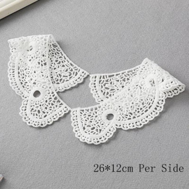 White Neckline Lace Collar Craft Sewing Fabric Venise Motif Applique Trims DIY Craft