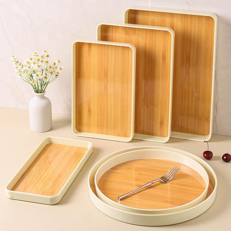 Aomeiyou Rectangular Imitation Wood Grain Serving Tray