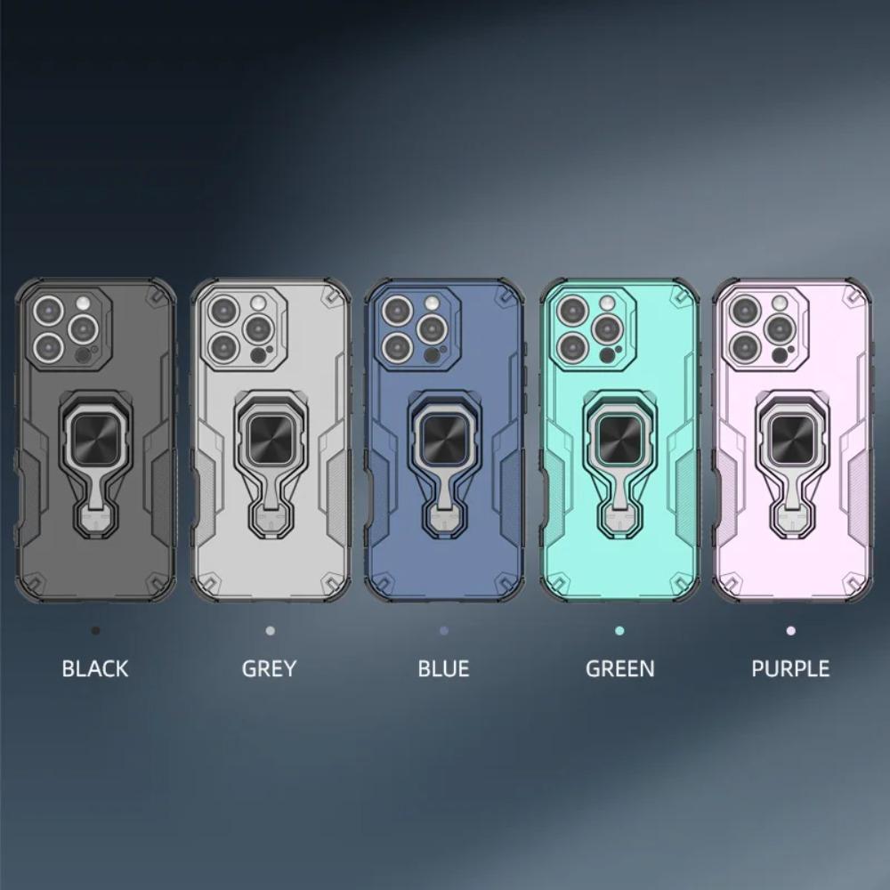For Iphone 16e 16 Pro Max Armor Case Magnetic Ring Stand Holder Shockproof Cover For Apple 15 Plus 14 13 Pro Phone Protect Shell Funda Capa