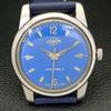 USED ENICAR STAR JEWELS HAND-WINDING SWISS MENS BLUE COLOR DIAL WATCH A431425-2 R107-a431425