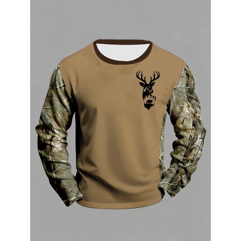 3D Camo Long Sleeve Men s T-shirts Outdoor Hunting Jacket Outdoor Wear Stealth Hunting Attire Casual Ghillie Suit Men s Clothing S
