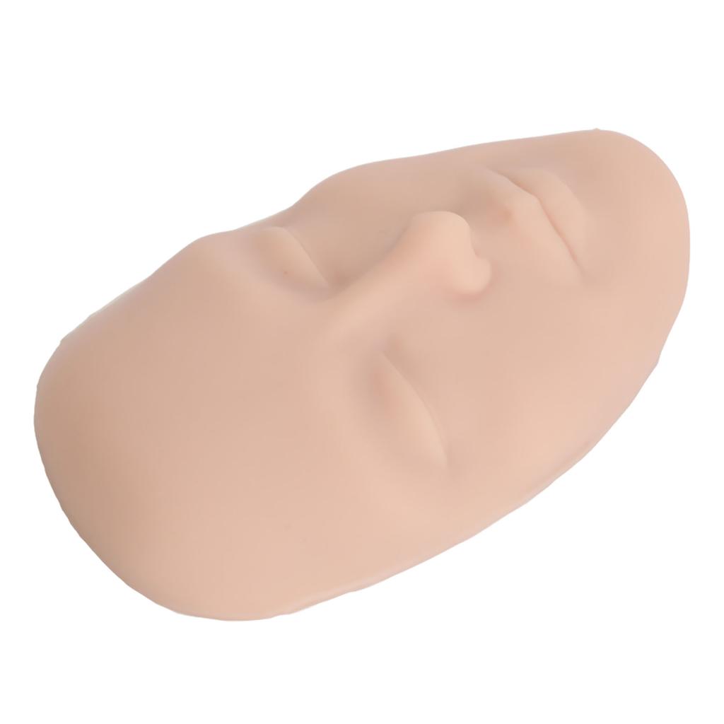 3D Makeup Practice Face Board Realistic Reusable Silicone Cosmetic Mannequin Face with 7PCS Brush for Beginner Medium