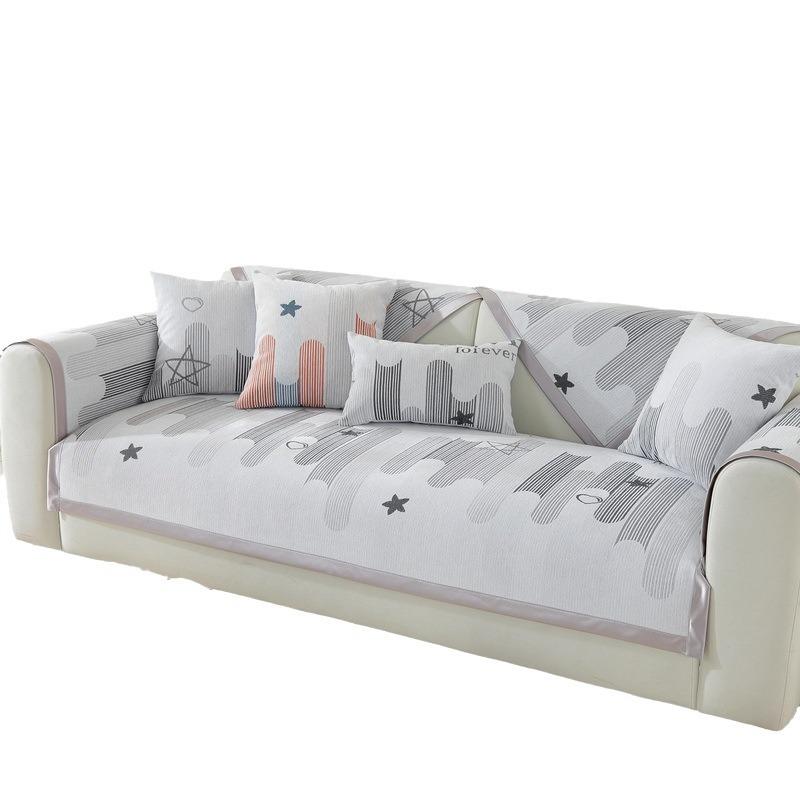 Nordic High-End Chenille Sofa Cushion, Four-Season Universal Seat Cushion, Non-Slip Leather Sofa Cover  New Cover