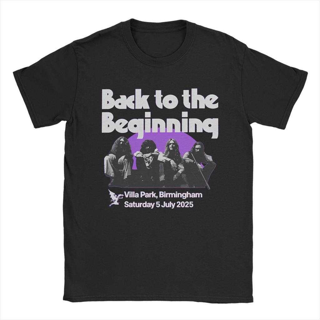 Czarny T-shirt Black Sabbath Ozzy Osbourne dla mężczyzn Trasa Back To The Beginning Bawełniany T-shirt z okrągłym dekoltem i krótkim rękawem Ubrania