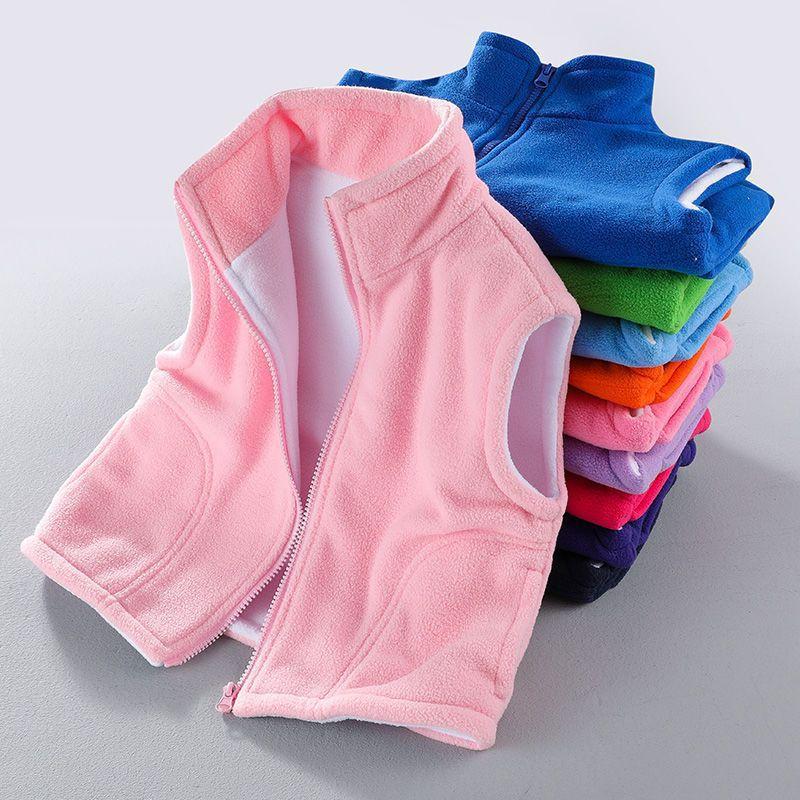 Girls Boys Polar Fleece Vests Children's Sleeveless Double-layer Thermal Jacket Kids Waistcoat Boy's Autumn Winter Outerwea