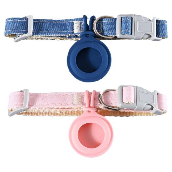 Cat Collar Adjustable Quick Release Wear Resistant Pet Neck Strap Safety Band Tracker Protective Case for AirTag