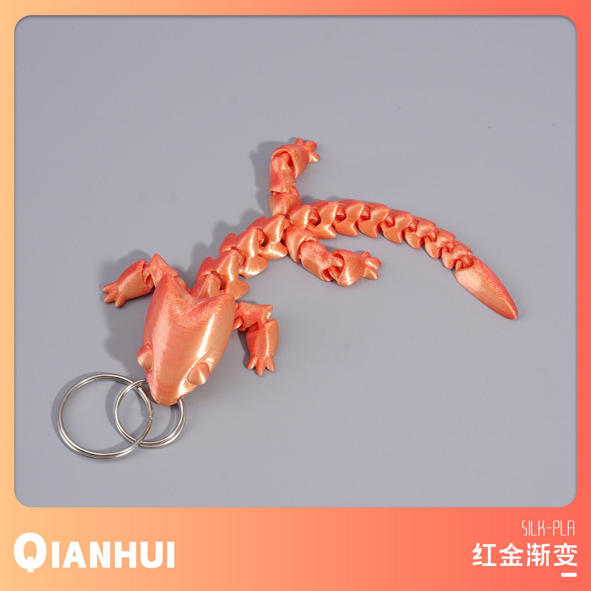 

Colourful Gecko 3D Printed Toys Joints Free Movable Simulation Animal Gecko Model Backpack Pendant Keychain Children Funny Gift