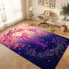 Floral Garden Theme Crystal Velvet Floor Rug Personalized Custom Name Text Warm Carpet Home Decoration