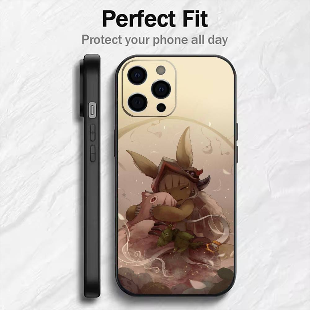 

Made In A-Abyss Nanachi Phone Case For iPhone17,16,15,14,13,12 Plus,Max Soft Silicone Black Cover iPhone15promax