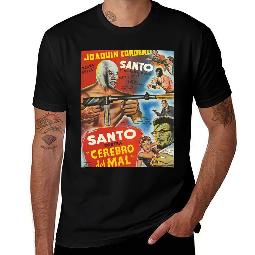 Santo Contra Cerebro Del Mal TShirt Classic Graphic Short Sleeve Top