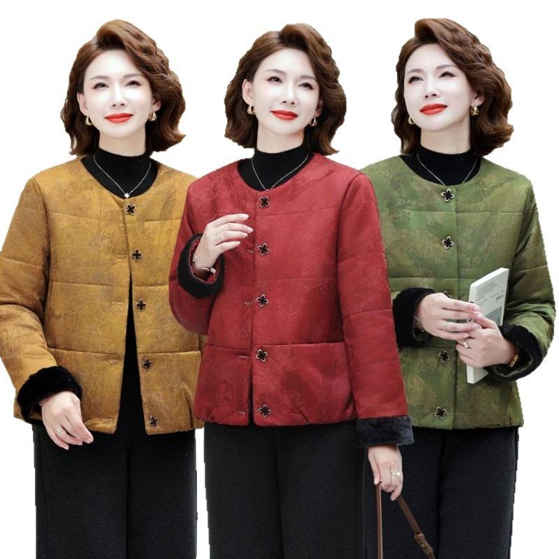 New loose round neck short coat autumn and winter new casual versatile thin top cotton coat