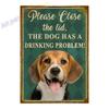 Mfoever Tin Sign Vintage Beagle Dog Coffee Tea Metal Tin Sign Set Retro Funny Pet Wall Art Decor for Home Kitchen Bar Rustic Iron Painting Plaque