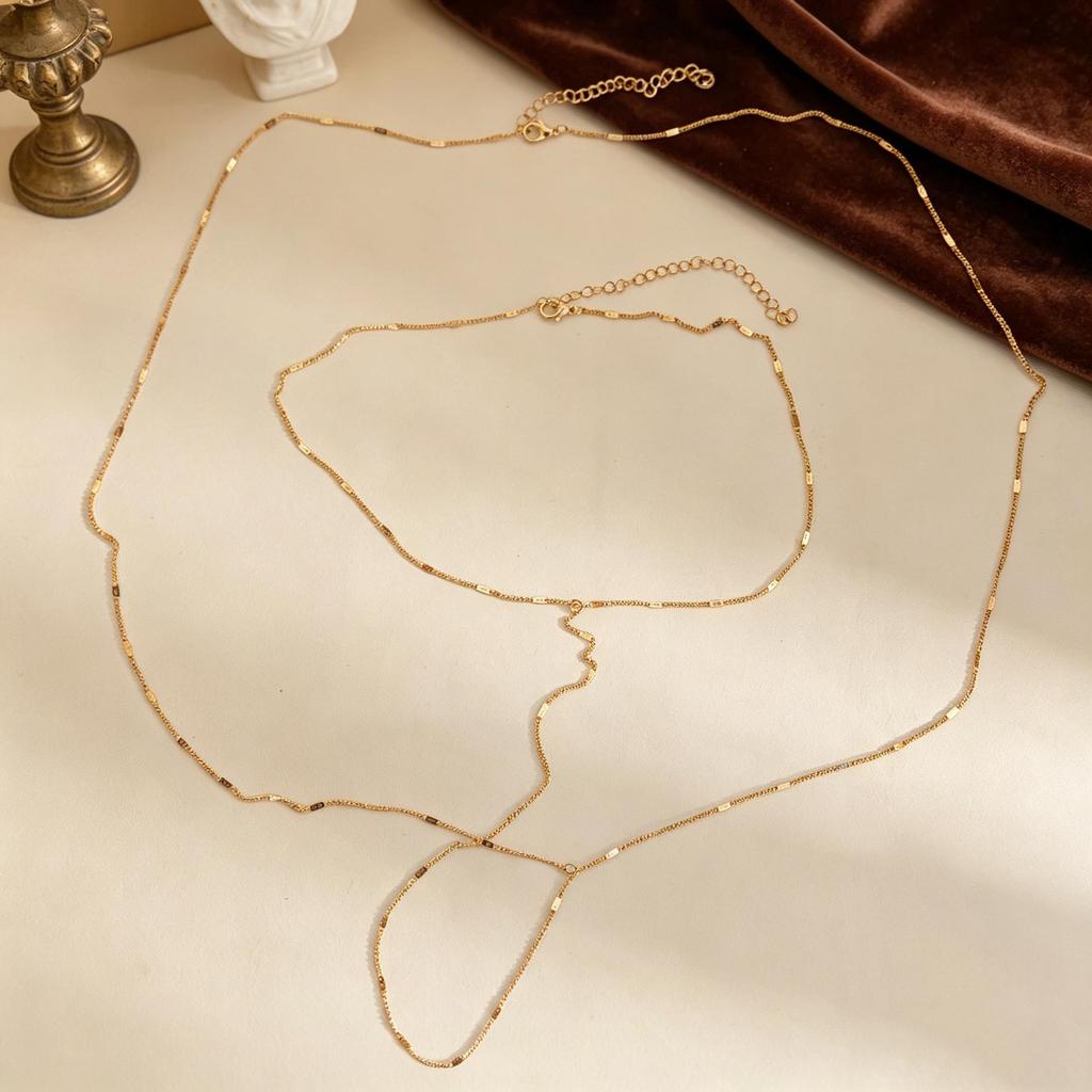 Damenmode Metallperlen Körperkette Halskette