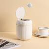 Light Luxury Press Type Desktop Trash Can, Creative Small Coffee Table Office Living Room Study with Covered Trash Can
