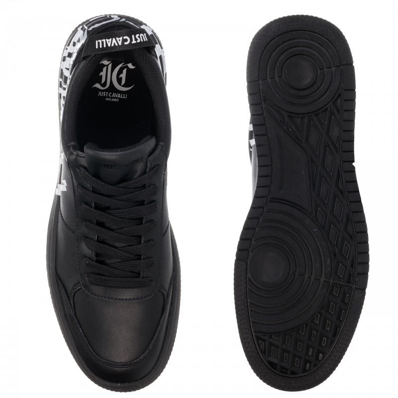 Just cavalli men's leather sneakers black azula - Size: 44