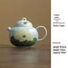 Hand-Painted Lotus Ceramic Teapot with Ball Hole Filter - New Chinese Style for Single Serve Tea Brewing