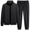 Tuta sportiva da uomo in pile stile coreano con maniche lunghe e pantaloni slim in cotone