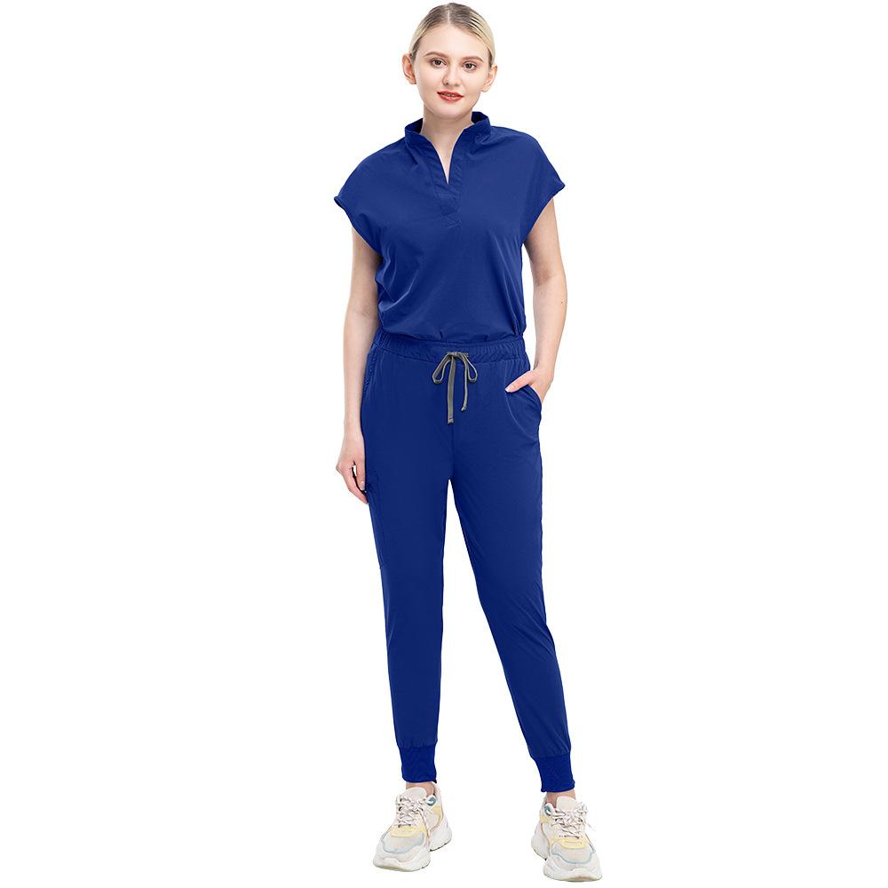 Letni strój z krótkim rękawem do prania ręcznego, elastyczny, szybkoschnący, szlafrok chirurgiczny, damski, do salonu piękności, ubranie robocze lekarza, top pielęgniarki